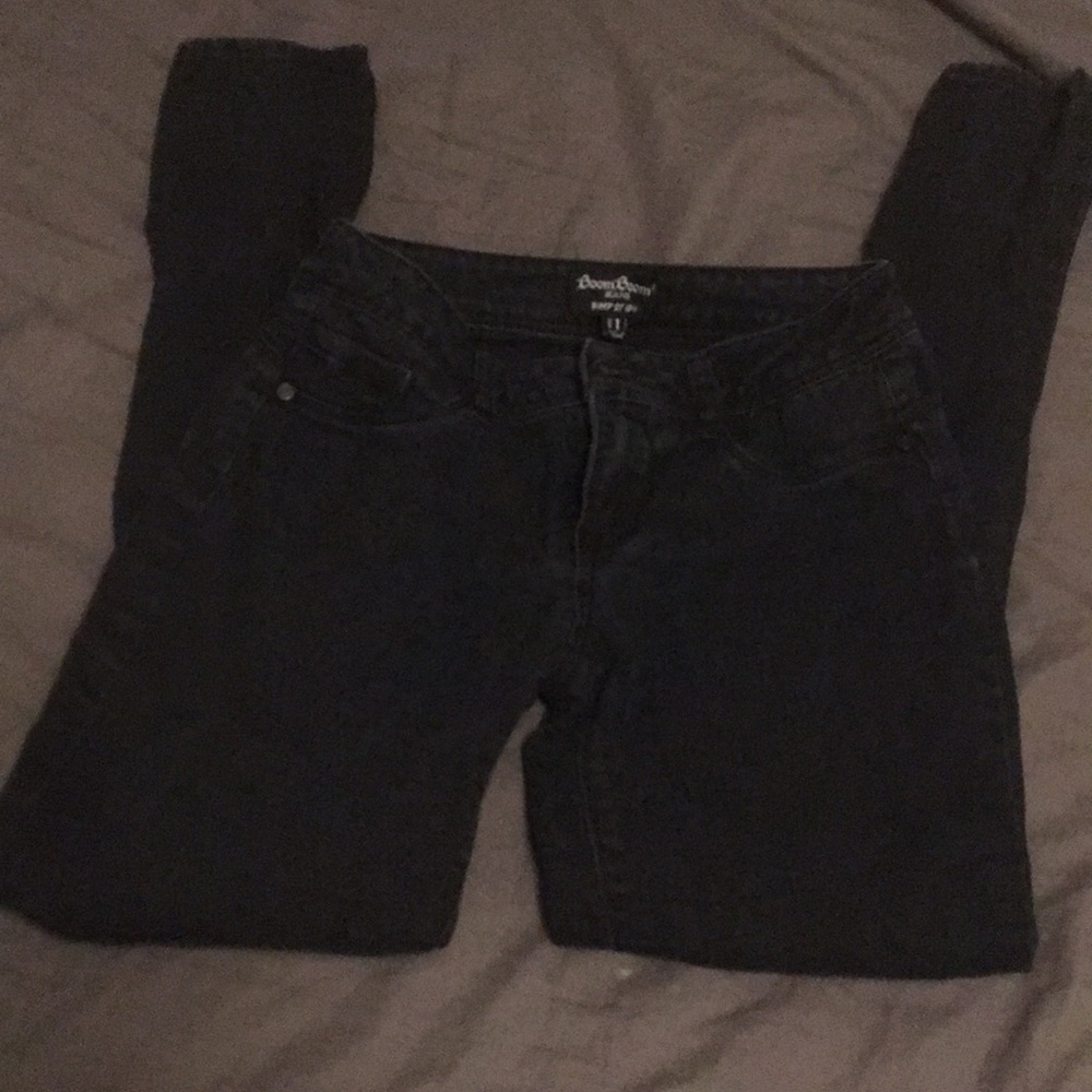 Black knee cut jeans